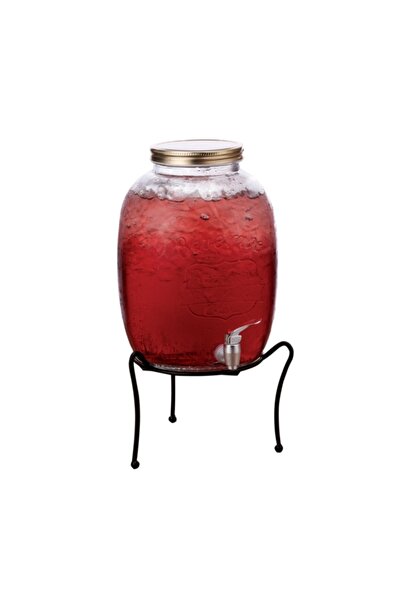 Bien Servi 2-Piece Elegant Glass Dispenser with Iron Stand 6420