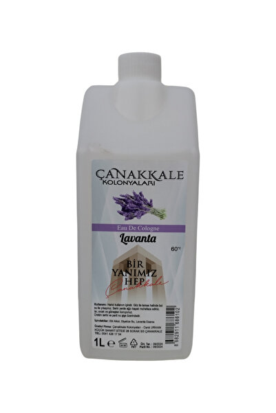 ÇANAKKALE kolonyaları (Şeffaf Renksiz) Lavanta Kolonyası -1 Litre -Korumalı K...