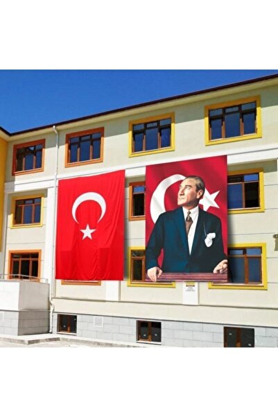 Atatürk Posteri Ve Türk Bayrağı Raşel Kumaş150x225 Cm