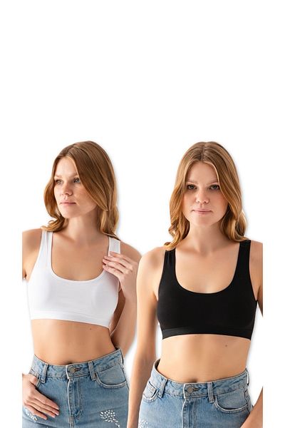SATENIA LINGERIE Γυναικείο βαμβακερό σουτιέν με φαρδύ λουράκι 2 τεμαχίων με αφαιρούμενο μαξιλαράκι