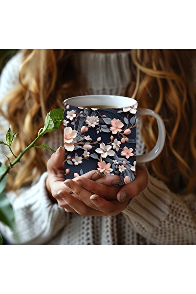 Evion 3D Design Ceramic Mug in Flower Models - Gift Mug
