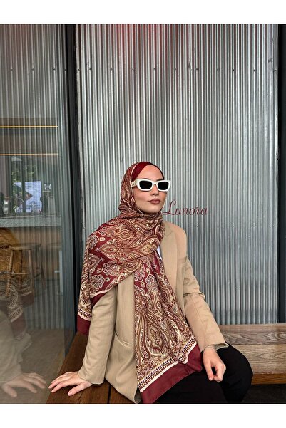 Lunora شال حريري قطني أصلي