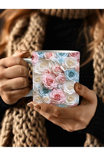 Evion 3D Design Ceramic Mug in Flower Models - Gift Mug