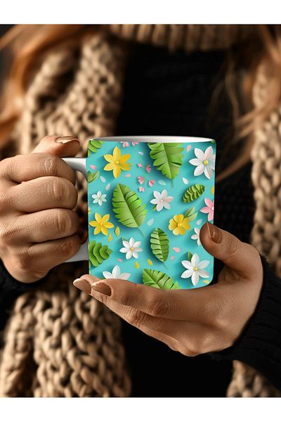 Evion 3D Design Ceramic Mug in Flower Models - Gift Mug