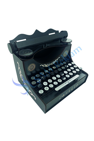 şamaksesuar DAKTİLO DEKORATİF & SÜSLEME MASAÜSTÜ SİYAH & AYNALI GÜMÜŞ  DAKTİLO TYPEWRİTER