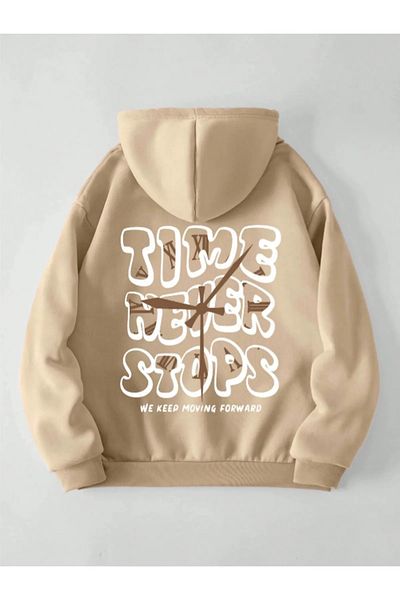 Derays Oversize суитшърт с качулка Time Never Printed