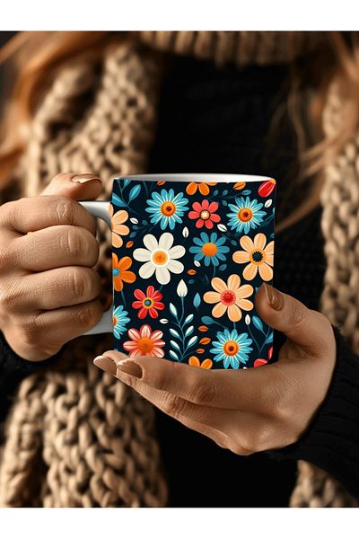 Evion 3D Design Ceramic Mug in Flower Models - Gift Mug