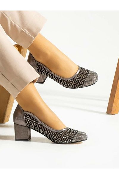 KOCAMANLAR Pantofi clasici cu toc pentru damă Platinum - Feles Laser Detailed
