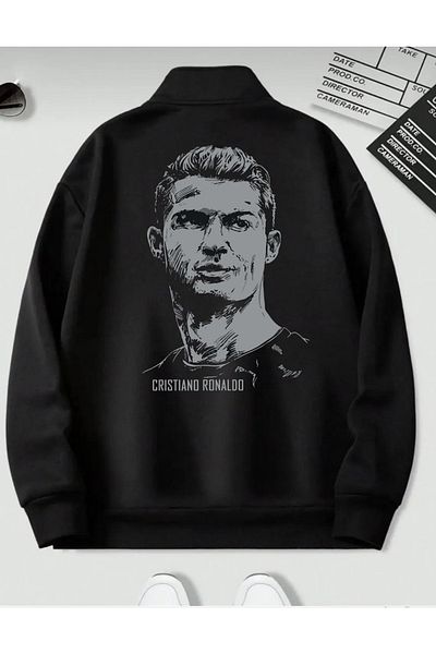 JoneBase Cristiana Ronaldo Cr7 Unisex Oversize Sweatshirt - Face and Back Printed, 100% Cotton