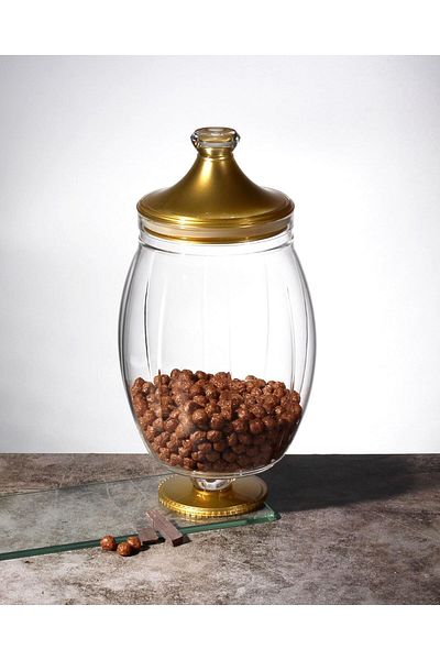 ORCHID ACRYLIC CANISTER L GOLD