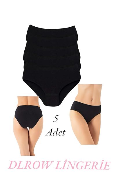 DLROW Women's 5-Piece Solid Color High Waist Panties
