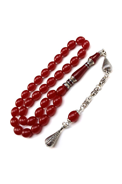 Selderesi İşlemeli Nakkaş İmame Ağır Püsküllü Çubuk Malzeme Sıkma Kehribar Te...