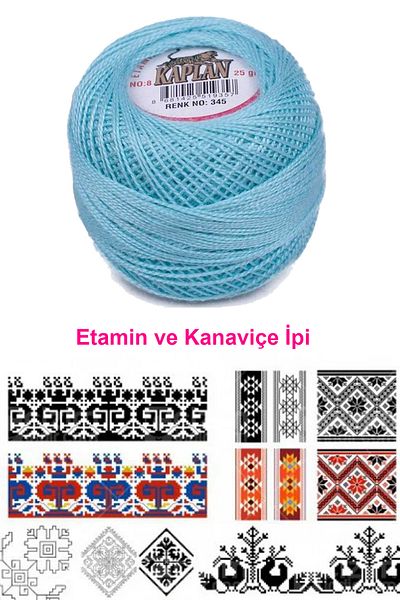 MenSak Tiger Etamine and Cross Stitch Thread 8 No Code/Colour: 345 - Royaleks