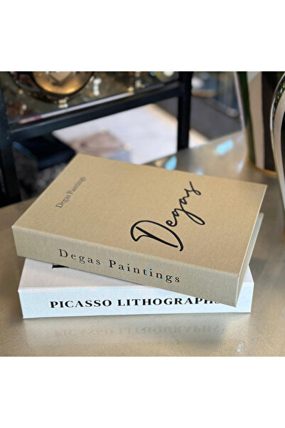 ArzzHome Kumaş Kaplı 2'li Dekoratif Kitap Kutusu Degas & Picasso