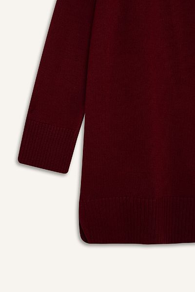DeFacto Burgundy Regular Fit Crew Neck Knitwear Sweater Tunic - C4474Ax24Au