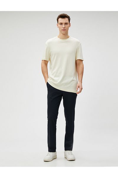 Koton Classic Trousers Slim Fit Buttoned Pocket Detailed