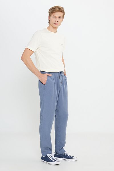 WRANGLER Regular Fit Regular Cut Blue Chino Trousers with Lacing Detail