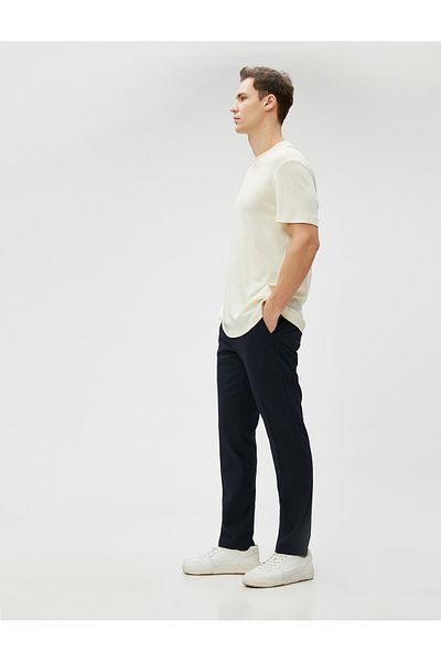 Koton Classic Trousers Slim Fit Buttoned Pocket Detailed
