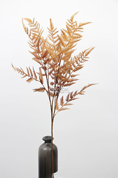 Yapay Çiçek Deposu Yapay Retro Uzun Eğrelti Dalı 100 cm Kahverengi