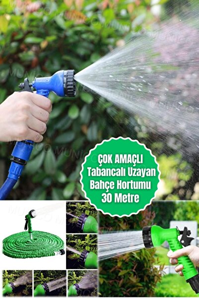 Munico Yüksek Performanslı Genişletilebilir Bahçe Hortumu - 30 Metre Küçülüp ...