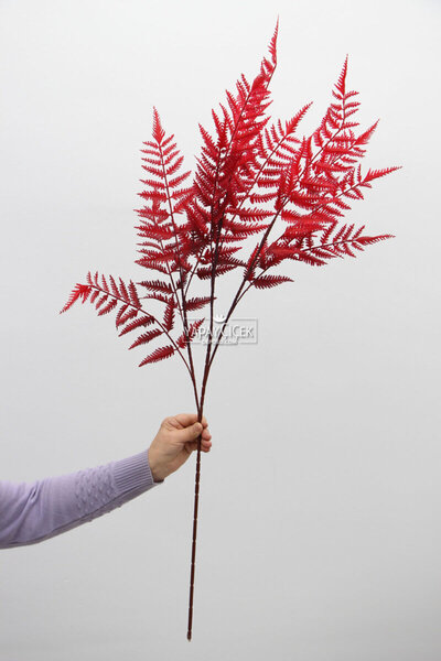 Yapay Çiçek Deposu Yapay Retro Uzun Eğrelti Dalı 100 cm Bordo