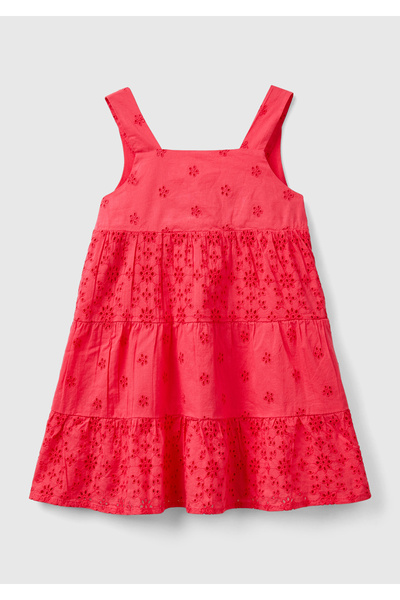 United Colors of Benetton Kız Çocuk Fuşya Arkası Üçgen Detaylı Yandan Gizli F...