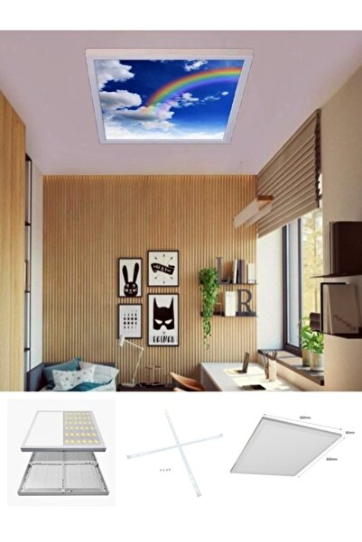 Gökyüzü Panel 60watt-homojen Led Panel 60x60 -beyaz Kendinden Kasalı-Çocuk ya...