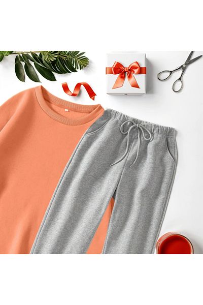 Fifty Color Unisex 2 νήματα ράστερ Winter Sweat - Φούτερ κοστούμι κάτω-κορυφή