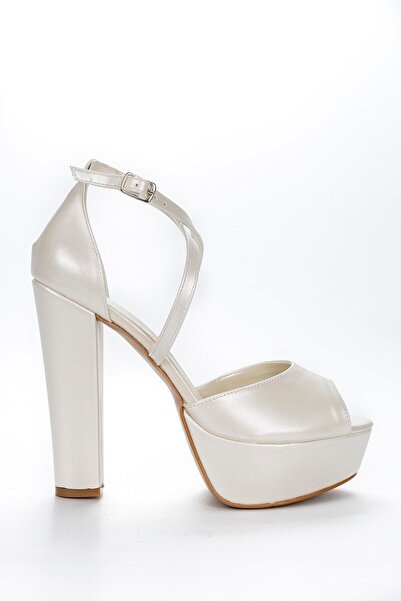 Genel Markalar Kadın Sedef Cilt Abiye Topuklu Ayakkabı 4015cnr