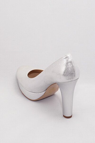 Genel Markalar Gümüş Kadın Klasik Topuklu Ayakkabı 2001gümüş Sıvama
