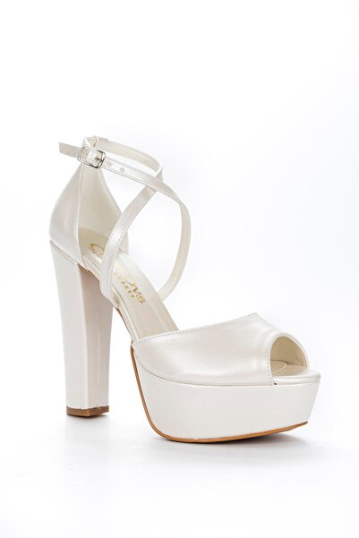 Genel Markalar Kadın Sedef Cilt Abiye Topuklu Ayakkabı 4015cnr