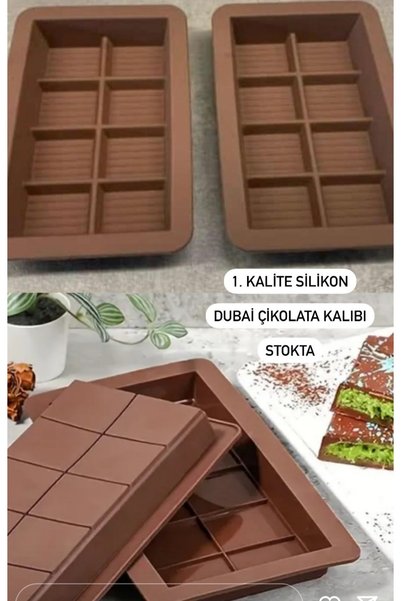 Küçük Mutluluklar 8 Bölmeli Dubai Çikolatası Yapma Kalıbı Silokon Kek Kalıbı Bpa Free 14x9,5x2,5 Cm ( 2 Adet)