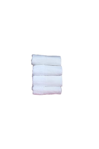 erteks 50X100 Plain White Hand Towels - 4 Pieces, Quick Wash and Dry, with Edge Cuffs