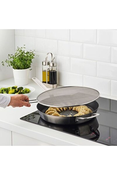 IKEA Saplı 34 Cm Tencere Tava Için Yağ Sıçratmaz Çelik Tel Kapak Tava Kapağı