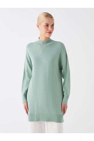 LC Waikiki Lw - Poloviční rolák s dlouhým rukávem Oversize dámská pletená tunika