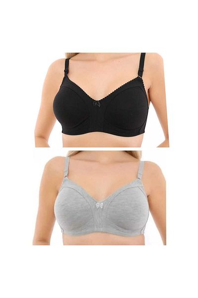 NARIYA Γυναικεία σουτιέν Plus Size Βαμβακερά χτενισμένα 2 τεμάχια Συλλεκτικά σουτιέν Καθημερινά χωρίς σύρμα εσώρουχα