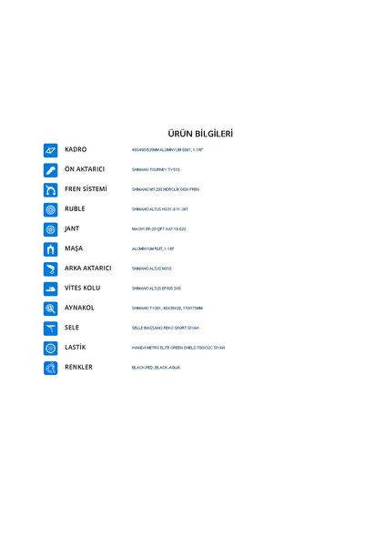 Peugeot T10 Sport Fitness Şehir Bisikleti Düz Maşa Alüminyum 535 MM ŞASE BOYU