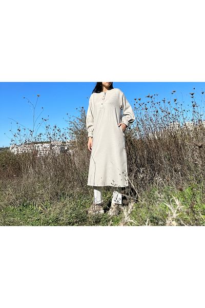 EMZEYN Cotton Long Winter Tunic with Placket and Pockets