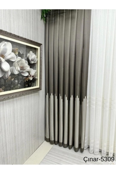 NİVEMESHOME Nivemeshome Çınar Soil 5309 1/3 Draga plisată fundal perdea Apm