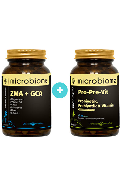 Microbiome 2'li Paket: Microbiome ZMA + GCA & Pro-Pre-Vit (Vitamin, Mineral v...