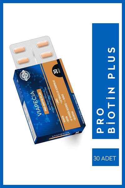 Viapecia Vıapecıa Pro-biotic Plus تساقط الشعر وكسر الأظافر القزم النخيل العناب المرقط 30 قرصًا