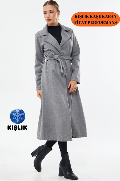 Rabi Shine Γυναικείο παλτό Winter Smoked Belted Stamp - Χωρίς επένδυση