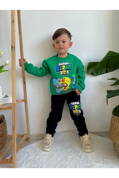 öykümgaleria Boy's Winter 3 Thread Raised Top and Bottom Set