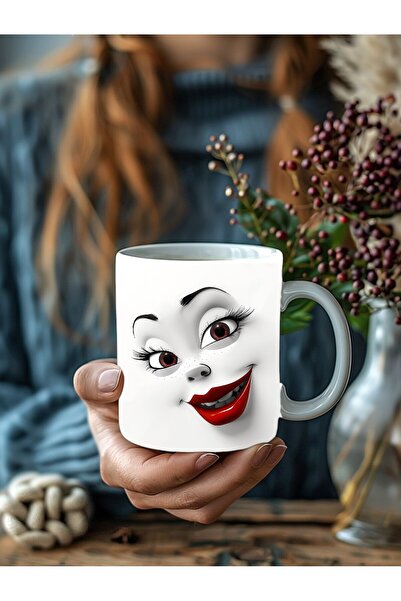 Evion Expression Face Themed 3D Design Ceramic Mug - Gift Mug