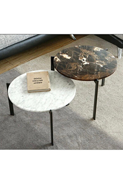 Home Metal ayaklı modern mermer orta sehpa