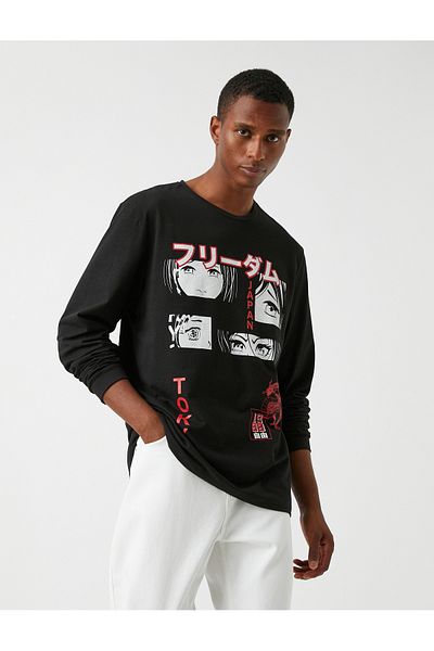 Koton Tricou cu mânecă lungă cu imprimeu anime