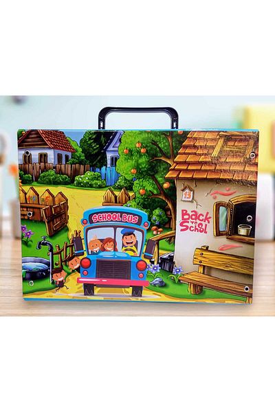 izmir yazici servis School Bus Box with Handle Folder Kindergarten Kindergarten Back to School
