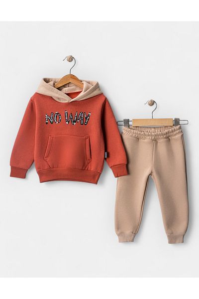 c.c.l. coccolin kids baby clup No Way Printed Boys' 3 Thread Inside Cotton Bottom Top Tracksuit Set