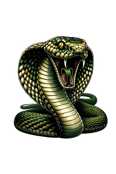 MegaSticker Autocolant verde cobra sălbatică șarpe Auto, Motocicletă, Cască, Laptop, Autocolant pentru geam 13x11 Cm