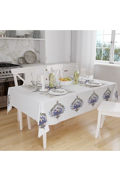 Else Dekor Vegetable Patterned Digital Printed Stain-Proof Care-Free Fabric Table Cloth Tableware Cloth
